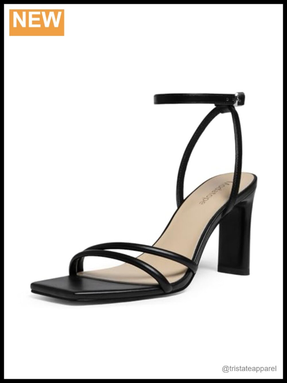 Womens Chunky High Heel Sandals Square Open Toe Strappy Ankle Strap Faux Leather
